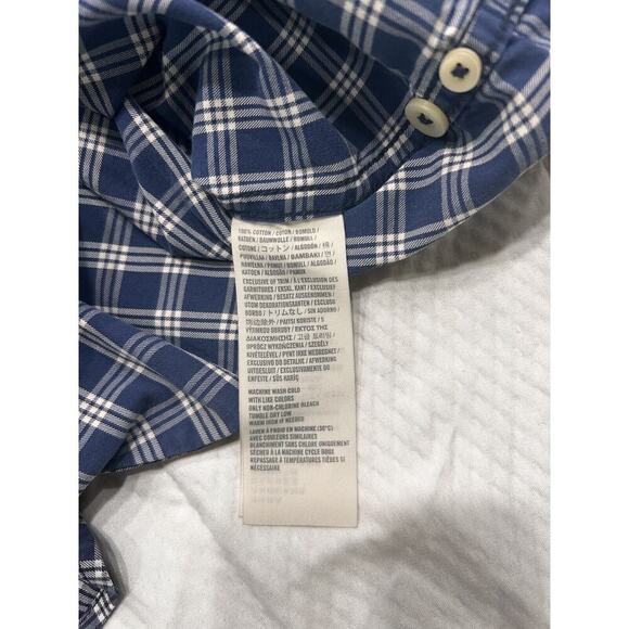 Abercrombie & Fitch Shirt Mens Large Blue Gingham Check Muscle Button Down LS - Picture 9 of 9